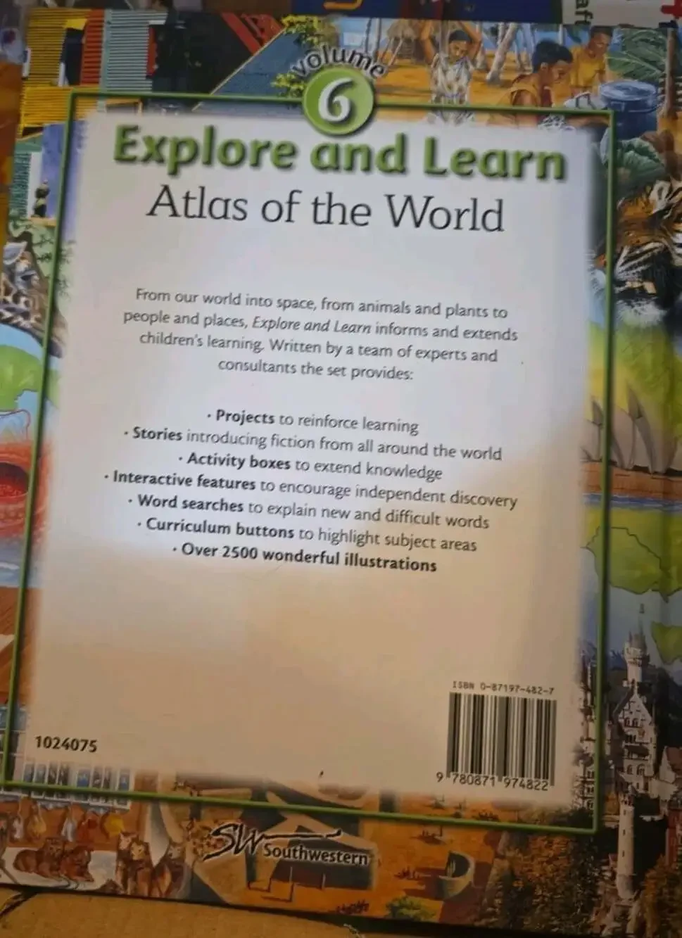 Explore and Learn Vol 6 Atlas of  World Educational Homeschool World Map Poster